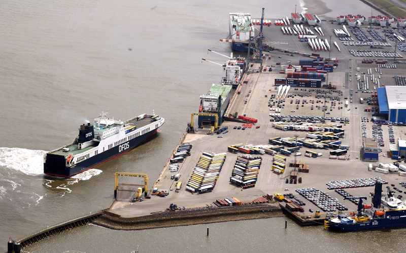 Aerial view of new berths in Cuxhaven